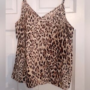 Silk leopard print cami top